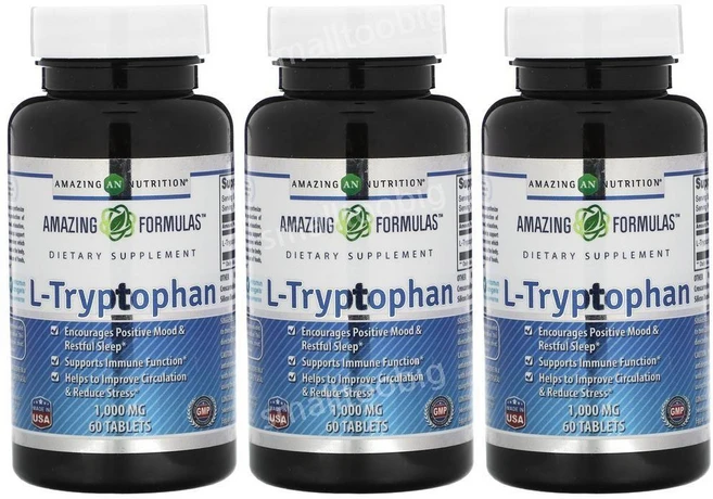 어메이징 L 트립토판 1000mg 60정 3병 세로토닌 tryptophan - 쿠팡