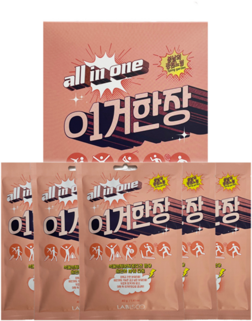 라비스코 이거한장 올인원 샤워타올 봄날의 정원 느낌 5p, 40g, 1개