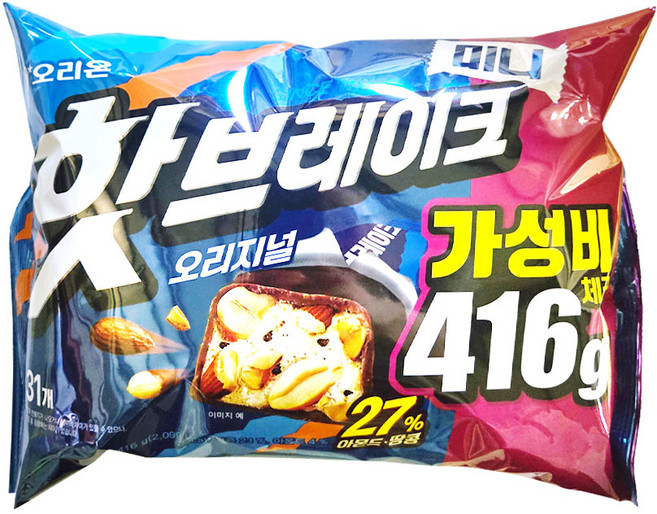 오리온 핫브레이크 미니 오리지널 대용량, 416g, 6개