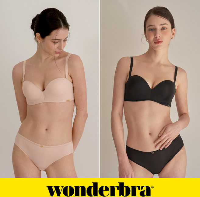 [Wonderbra] 데일리 하프컵 라이트베이지+블랙 WBW4M5658_T