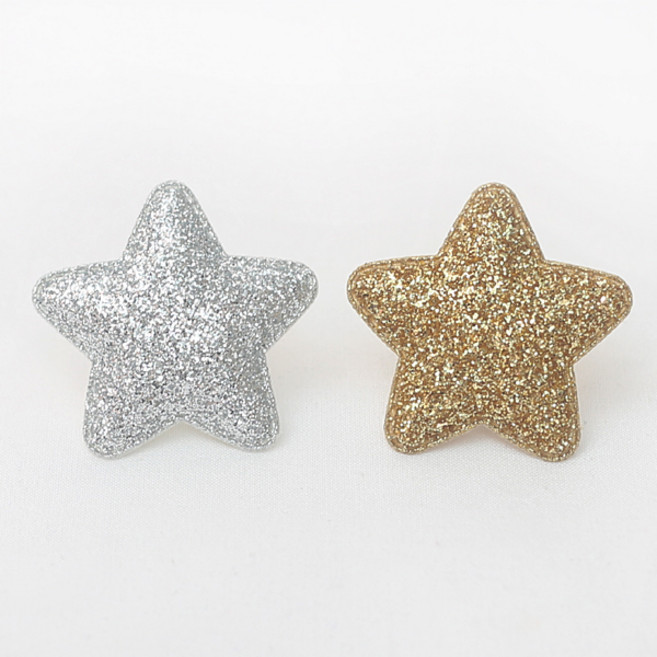 [대량구매]반짝이별 초음파/헤어핀 머리띠 방울 악세사리 소품 주얼리 장식 만들기, 65mm금색, 50개