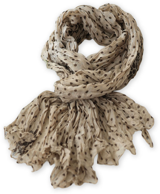 메리앤유 도트패턴 캐주얼 링클 주름 롱 스카프 머플러