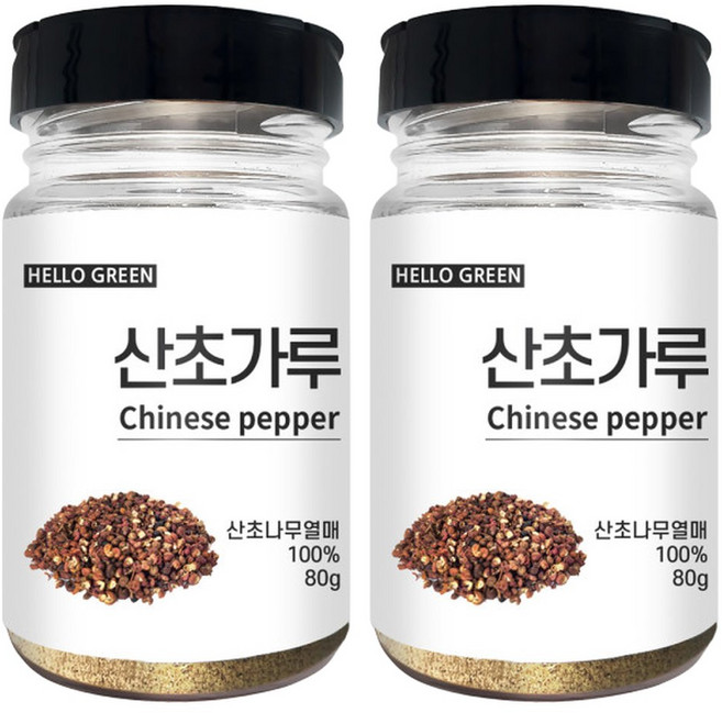 헬로우그린 천연 향신료 산초 가루 80gX2(통) 총160g 홍산초 화조, 헬로우그린 천연 향신료 산초 가루 80gX2(통) 총1, 80g, 2개