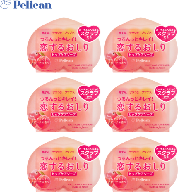 [갓성비 바디스크럽] 사랑에 빠진 엉덩이비누 / 정품판매자:후프코퍼레이션 / 코이스루오시리 / 인그로운헤어 바디스크럽, 80g, 6개입
