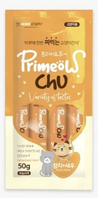 프리미요 츄 10g 고양이 츄르 참치+새우 5p 고양이츄르 차오츄르 페리또얌 캣간식 냥이간식