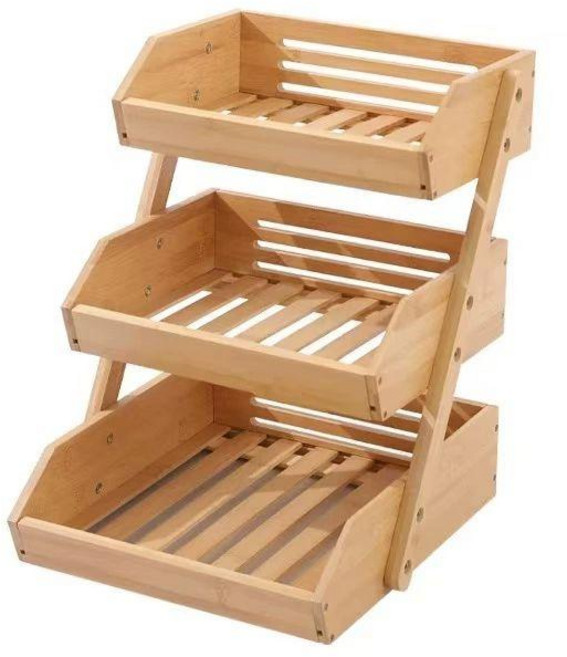 빵진열대 우드트레이 계단식 선반 베이커리 컬러 쿠키 디저트, 3단, 1개