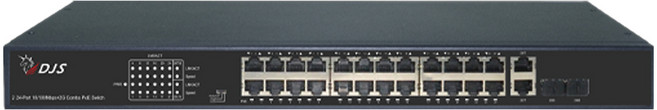 昌運 DJS-3228-24ET-370 24埠 PoE供電 10/100Mbps 快速乙太網路交換器, 1個