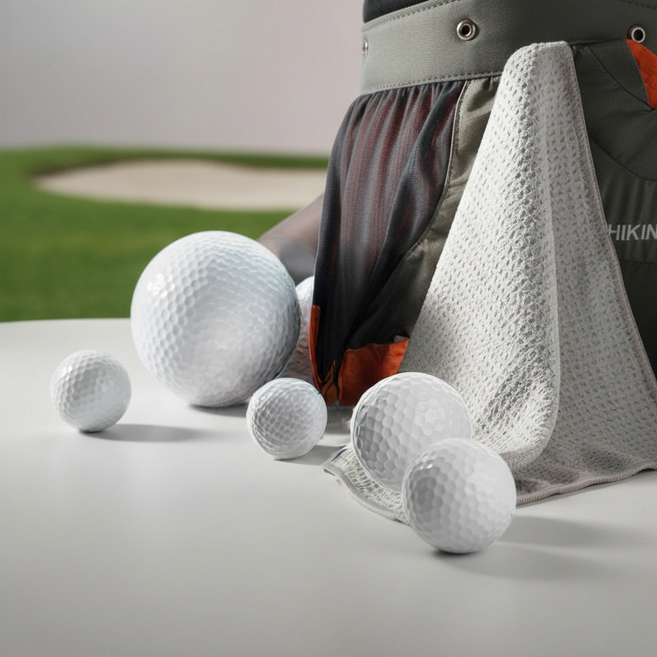 고리형 골프수건 초극세사 필드 라운딩 공닦이 릴타월, 1개, 블랙(146)