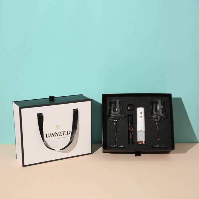 비니드 쇼트커브드 크리스탈 와인잔 2P + 전동와인오프너+ 미니와인세이버 +잔크리너 세트, 피치핑크, 1개