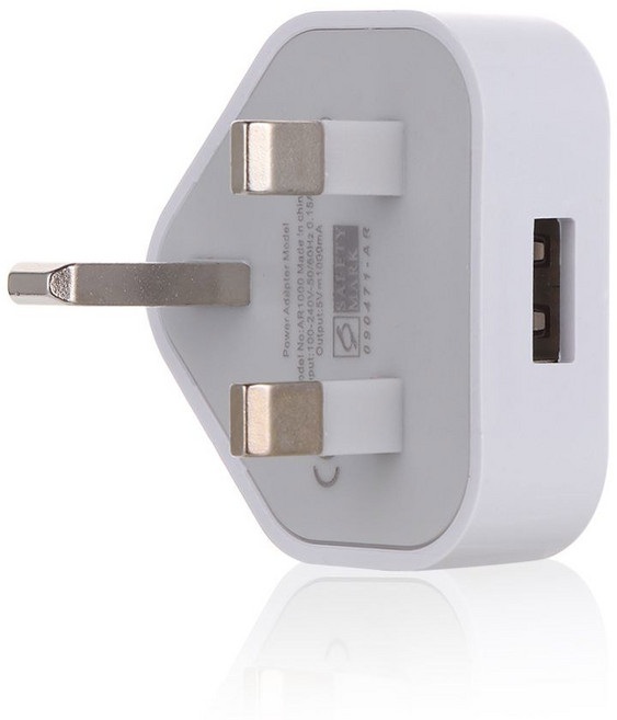 가정용 벽 충전기 전원 어댑터 영국 플러그 5V 1A 3 핀 USB, [06] white-3pcs, 3) white-3pcs