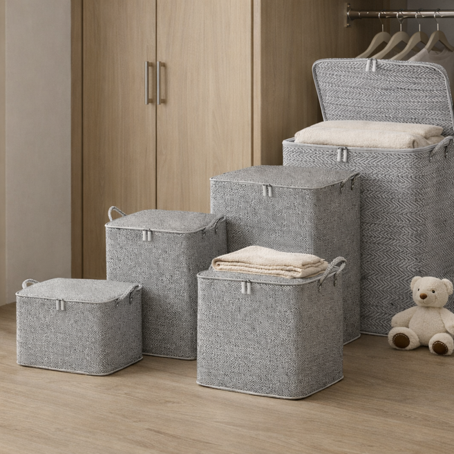 패브릭 이삿짐정리함 이불보관함 1P, 일반그레이, 1개