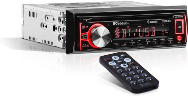 BOSS 오디오 시스템 엘리트 560BRGB 카 스테레오 - 싱글 딘 블루투스 및 호출 헤드 유닛 CD 플레이어 USB AMFM 라디오 수신기 멀티컬러 조명 앰프 연결, Single DIN CD
