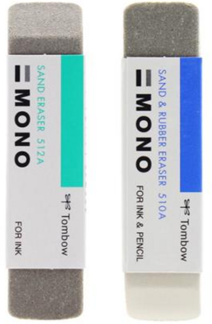 TOMBOW 모노 지우개 ES-512A/ES-510A 모래 지우개 스크럽 고무 더블 헤드 잉크 리무버 하이라이트 학교 용품 지우개, 3)510A add 512A