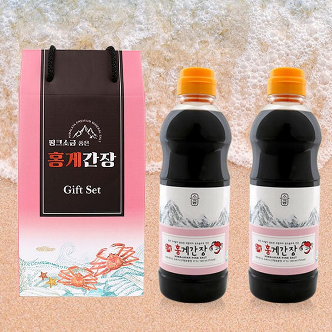 순창 핑크소금 품은 홍게간장 500ml+500ml 추석선물세트, 500ml × 2개, 2개, 500ml