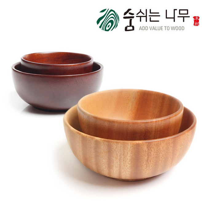 숨쉬는나무 나무 밥그릇 국그릇 나무그릇 대접, 옻칠 밥그릇, 1개, 천연옻칠