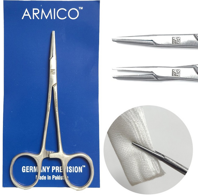 아미코 모스키토 포셉 강아지 고양이 겸자 귀털 제거 귀청소 가위, 1개, 직선형