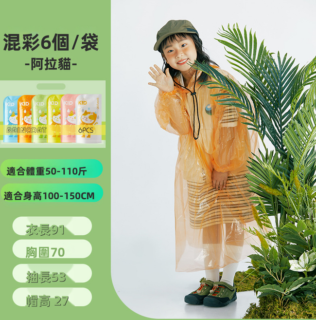 GUEFOON 一次性成人雨衣加厚可攜式卡片雨衣兒童戶外旅遊景區防水壓縮雨衣