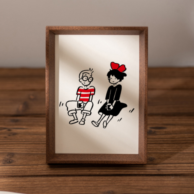 살림백과 인테리어 액자 우드 프레임 소담액자 모음, 커피, 1개