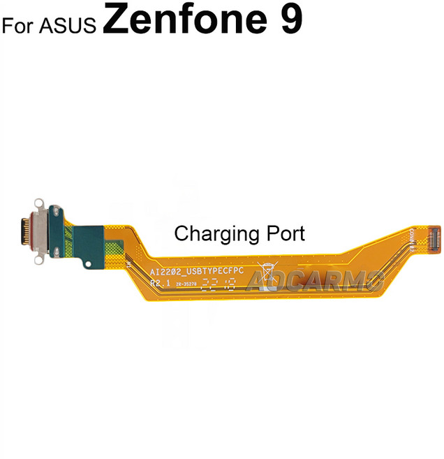Aocarmo Asus Zenfone 10 / 9 용 충전 포트 충전기 도크 플렉스 케이블 교체 부품, [02] zenfone 9