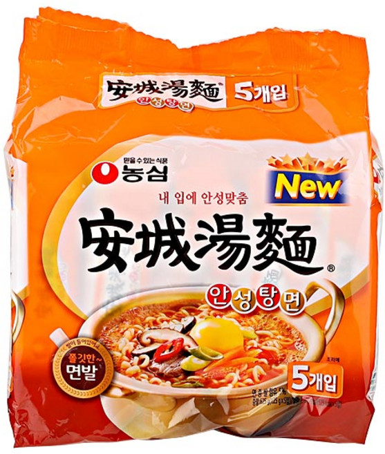 농심 안성탕면 125g, 5개