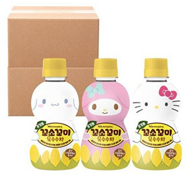 광동 [T]광동 꼬소꼬미 옥수수차(산리오 패키지 랜덤), 200ml, 40개