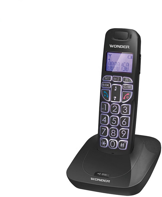 WONDER 旺德 DECT 數位無線大字鍵電話機 (GAP技術), WT-D05黑