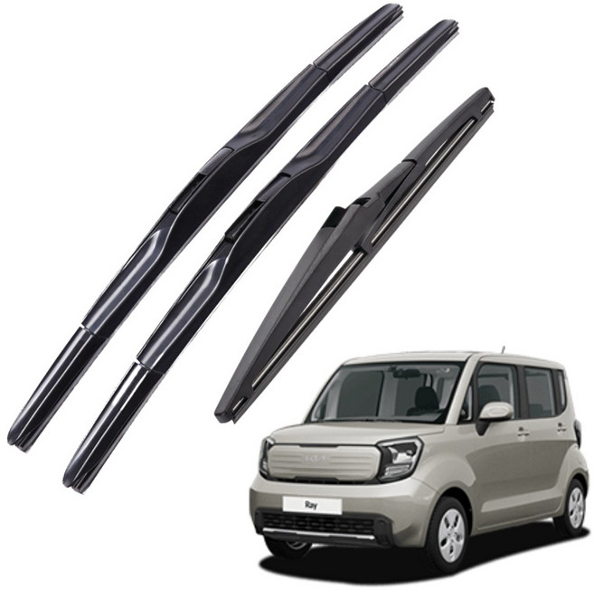 기아 자동차 호환 레이 전차종 차량용 하이브리드 와이퍼 윈도우브러쉬 전면 후방 1+1+1, 레이(11~현재)-1SD550+400mm, FR100(11인치)더뉴/레이-11~현재