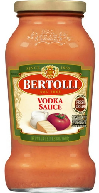 베르톨리 보드카 파스타 소스 포도나무에서 익은 토마토와 생크림으로 만든 24온스, 하나의, 1개, 680g