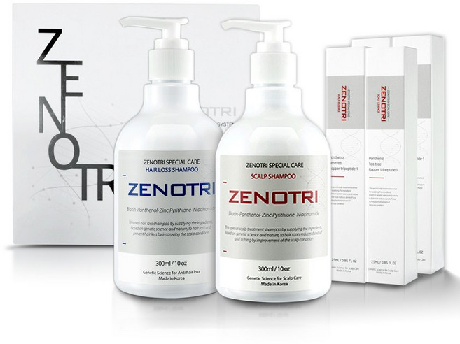 제노트리 비듬&탈모제로 기프트팩A(두피 모근샴푸300ml 1개씩 두피에센스25ml 4개 ), 1세트
