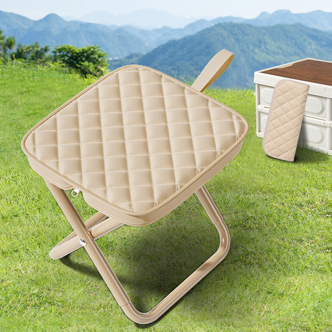 솔바람집 작은 접이식 미니 의자 낚시의자 휴대용 간이 의자, 1개, 베이지
