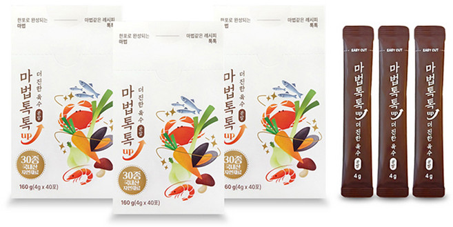 마법톡톡 UP 장미화 더진한 육수 분말 가루 스틱 조미료, 160g, 3박스