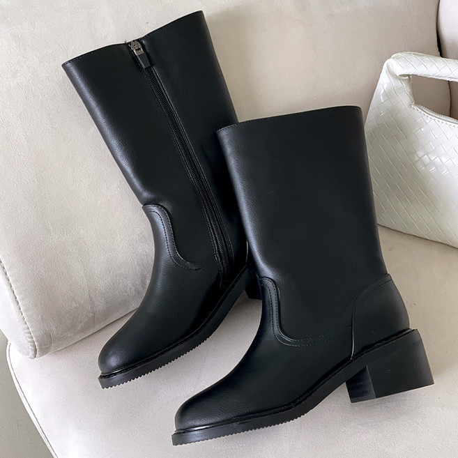 여성용 미들 하프 웨스턴 부츠