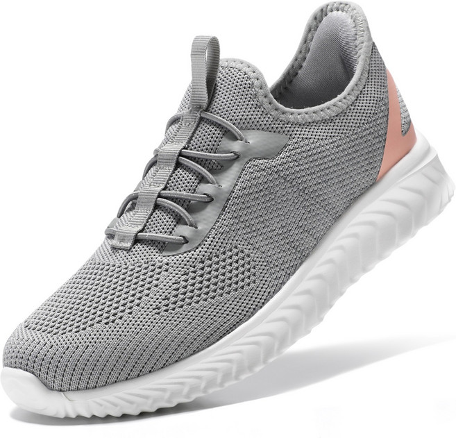 STQ 여성 운동화 와이드 토박스 슬립온 워킹화 경량 니트 스니커즈 쿠션감 있는 미끄럼 방지 굽높이 3cm