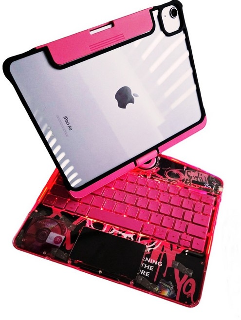 아이패드 호환 360 회전 매직키보드 에어4/5 10.9/ 에어6/7 프로 1/2/3/4세대 11인치, 핑크, 마우스 미포함, 1개