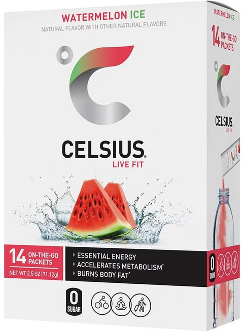 NEW 셀시어스 온더고 비타민 에너지드링크 파우더 수박맛 Watermelon Ice, 1박스, 71.12ml