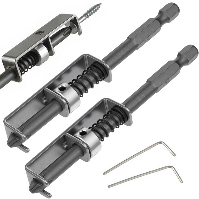 2P 스프링 나사 비트 홀더 마그네틱 드릴 비트 홀더 비트 연장대 한 손 조작이 가능한 낙하 방지 스크류 드라이버 비트, 1개
