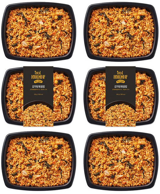 양많은 직장인 아침 점심 저녁 혼밥 편의점대용 맛있는 한 끼 감자탕 볶음밥 도시락 1200g (냉동), 6개, 200g