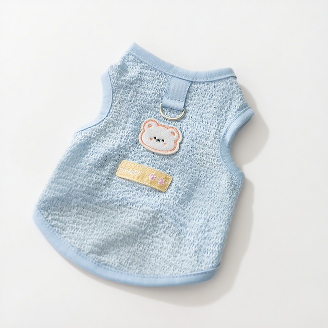 차르미콜 반려동물 강아지옷 애견옷 나시티 티셔츠, 스카이, 1개