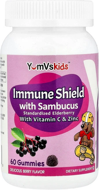 YumVs Immune Shield 삼부커스 구미젤리 함유 맛있는 베리 60개 YumVs (염브이스), YumVs, Immune SHIELD 쉴드, 삼부커스, 1개 - 쿠팡