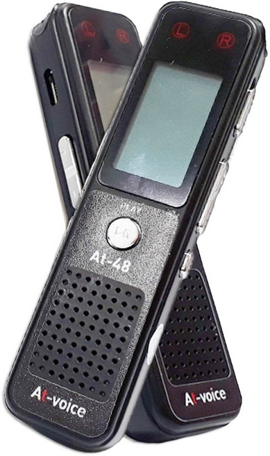 48시간 연속녹음기 고음질 미니강의녹음 학습녹음 대화녹음 증거녹취기 AT-48(8GB), 블랙, AT-48 블랙