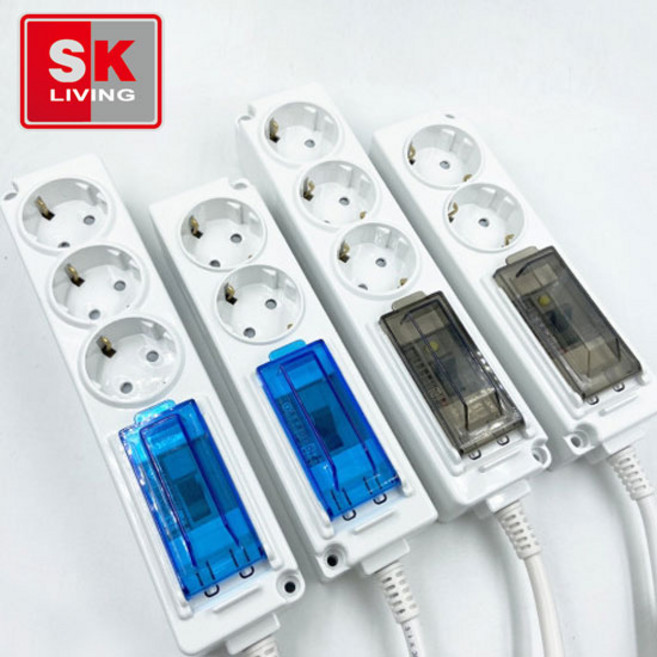 에스케이리빙 고용량 멀티탭 배선누전차단 2구 3구 에어컨 건조기 멀티콘센트, 5m, 배선차단용 3구, 1개
