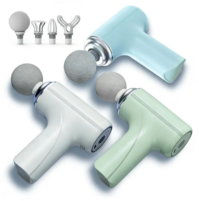 AIVK K203智能筋膜槍 筋膜按摩槍 多檔調節 六檔調節 健身 電動 強力震動按摩槍, 【智能6檔調節+贈4個磨頭】礼盒装, 白色, AL筋膜槍