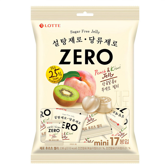 롯데제로 후르츠 젤리 미니 17개입, 238g, 1개