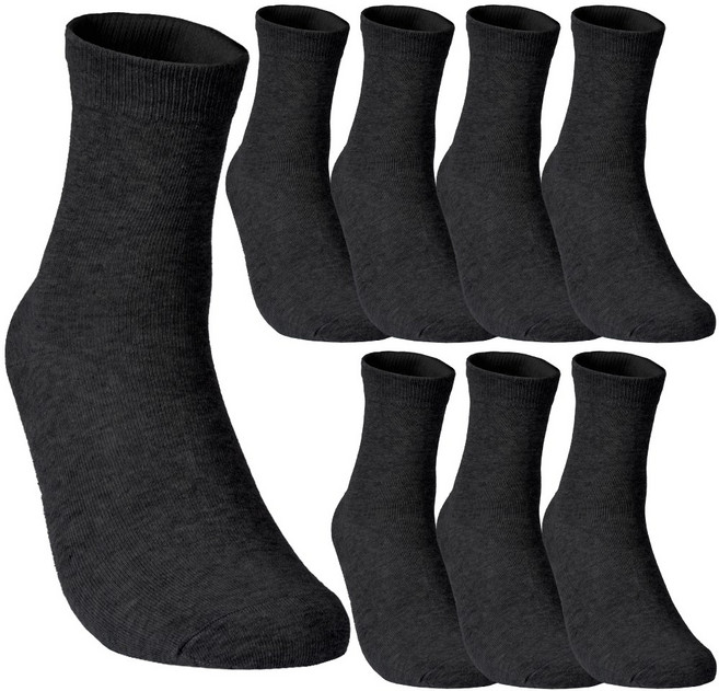 다안삭스 빅사이즈 큰발 왕발 국산 프리미엄 무지 면 양말 8켤레 [280~320mm], 중목, 블랙 8족