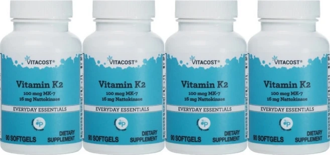 비타코스트 비타민 K2 MK-7 100mcg 나토키나제 16mg, 4개, 90정 - 쿠팡