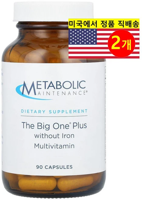 Metabolic Maintenance 빅 원 멀티비타민 철분 무함유 Big One Plus Multivitamin, 2개, 90정 - 쿠팡
