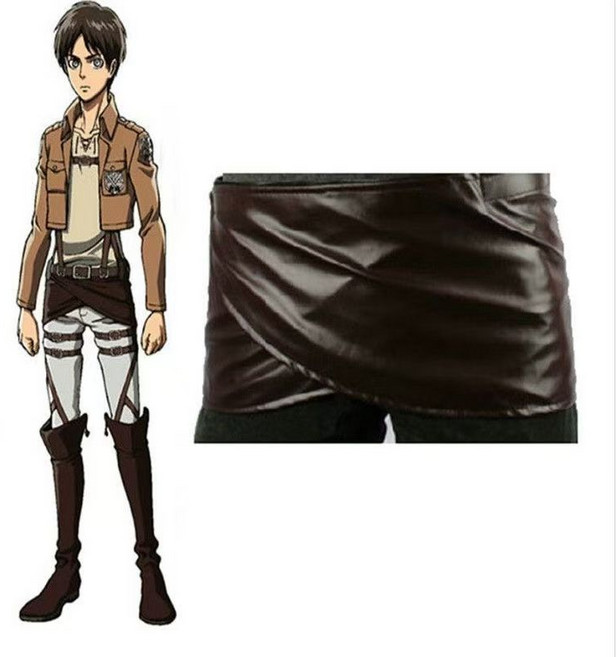 진격의 거인 코스프레 의상 조사병팀 에렌 미카사 부대장 유니폼 검은색 망토, 단피 스커트 프리사이즈-L