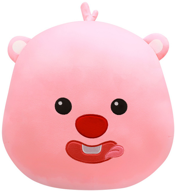 잔망루피 메롱 얼굴 봉제 쿠션 35cm, 핑크