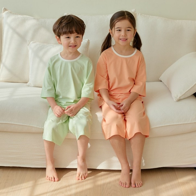 아이숲 마카롱 모달 통큰칠부 실내복 상하의 세트