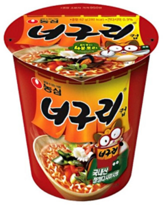 농심 너구리 컵라면 62g, 3개